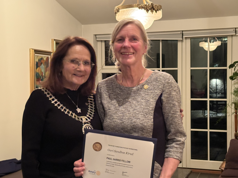 Paul Harris Fellow til Guri Sandboe Kirud
